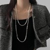 HTUTWOO Layered Pearl Beaded Necklace Vintage Pearl Strands Flapper Beads Necklace for Women's Clothing Jewelry Accessories - 3 of 4