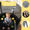 Zevemomo 60" Kids Indoor Trampoline with Safety Net, Basketball Hoop, Dartboard & Ocean Balls, Mini Pumpkin Trampoline for Girls & Boys - 3 of 4