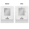 Amanti Art Mirror Makeover Bathroom Mirror Frame Border Kit - Fully Assembled Peel and Stick Frame - Mirror NOT Included - Rustic Plank Narrow Trim - 4 of 4