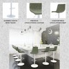 LeisureMod Tilbury Bar Stools with White Iron Base – Adjustable Height Counter Stools with Leather Seat, Swivel Function & Footrest Set of 2 - 4 of 4
