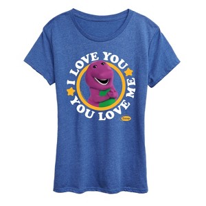 Women's - Mattel - Barney I Love You You Love Me Short Sleeve Graphic T-Shirt - 1 of 4