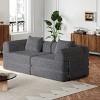 72.4" Convertible Chenille Sofa Bed with Storage Pockets,2-Seat 4-Seat Folding Sleeper Couch for Living Room,Bedroom-Baofuwish - 3 of 4