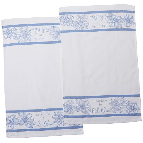 Blue Floral Set Of 2 Hand Towels Target