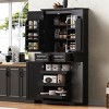 Pantry Cabinet with Pull Out Shelves and Door Storage, Freestanding Kitchen Cupboard with Drawers and Organizer-Maison Boucle - 2 of 4