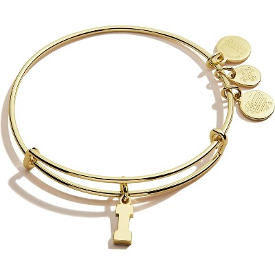 Alex and Ani Expandable Bangle for Women, Initials A to Z Letter Charms, Shiny Finish, 2 to 3.5 in