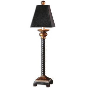 Uttermost Bellcord Black Buffet Lamp – Elegant Resin Accent Lighting - 1 of 3