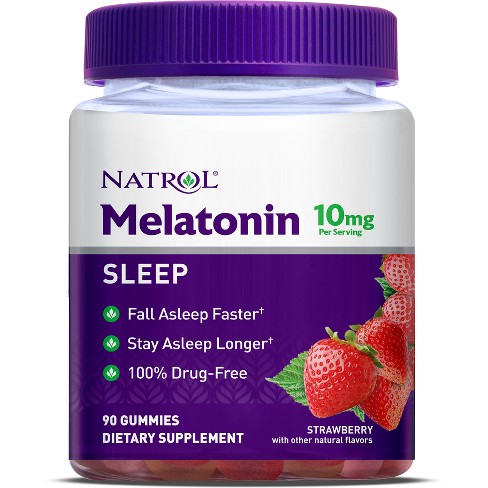 Natrol Melatonin 10mg Sleep Aid Gummies - Strawberry - 90ct : Target