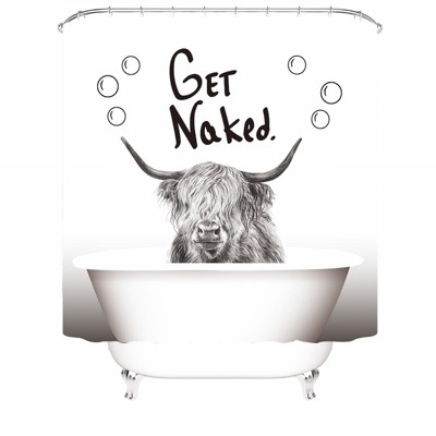 Get Naked Cow Shower Curtains for Bathroom Waterproof Fabric Bath Curtain Durable Soft Stylish Bathroom Decor 72x72 Inch