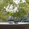 Grey Glass Vase with Natural Wood Accent 7.5"H - 2 of 3