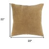 HomeRoots 22" Gold Cotton Velvet Throw Pillow - 3 of 4