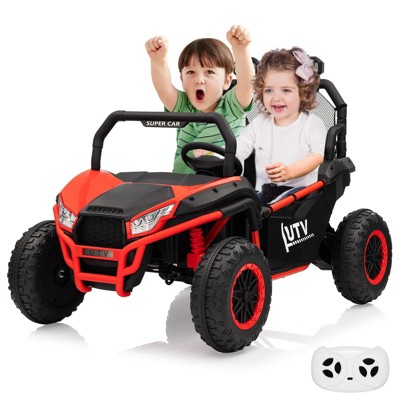 Ride On Car Utv, 24V 2 Seater, Off-Road Kids Electric Vehicles with Metal Frame, 3 Speeds for Boys and Girls