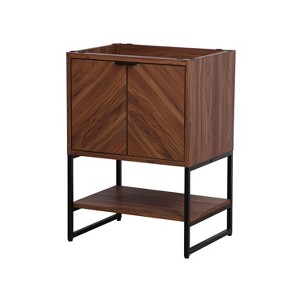 JONATHAN Y Juhl Chevron-Front Modern Minimalist 2-Shelf Bath Vanity Cabinet Only (Sink Basin Not Included) - 1 of 4