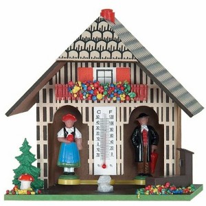 German Weatherhouse – 5 in – Man and Woman with Tree and Mushroom – River City Clocks - 1 of 3