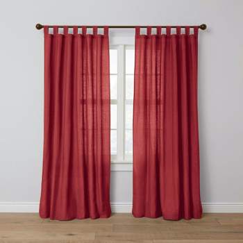BrylaneHome Poly Cotton Canvas Tab-Top Panel Window Curtain