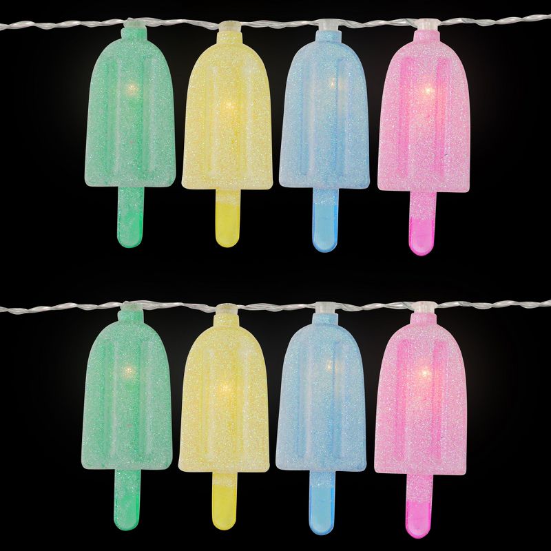 Northlight 10ct Battery Operated Ice Pop Summer LED String Lights Warm White - 4.5' Clear Wire, 3 of 7