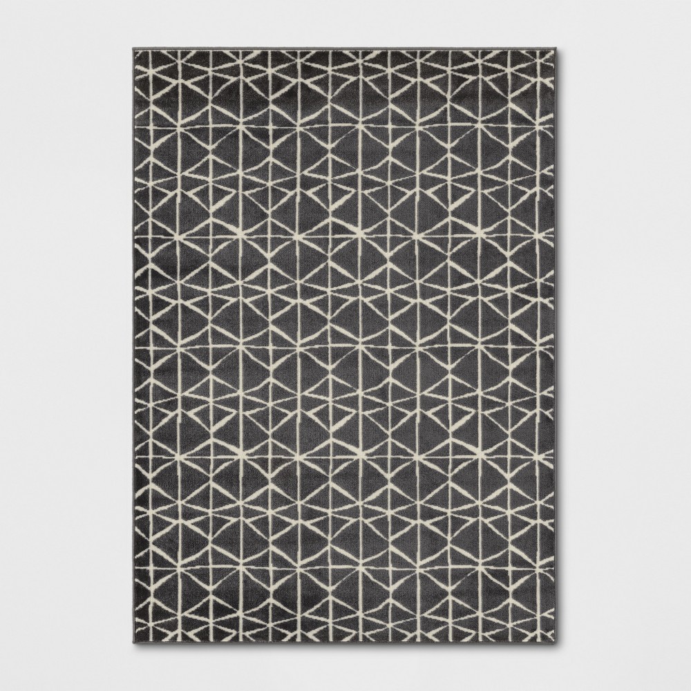 7'x10' Reflections Gridwork Woven Area Rug Gray - Project 62™