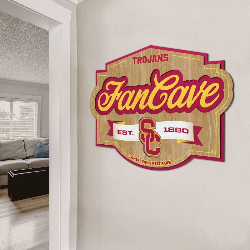 NCAA USC Trojans Fan Cave Sign - 3D Multi-Layered Wall Display, Official Team Memorabilia, Ready-to-Hang, 3 of 5