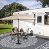 Outdoor Retro Reversible Woven Plastic Straw Rug Vintage Portable Large Area Rugs for Camping Garden Backyard Decor Waterproof Low Pile Picnic Mat - 4 of 4