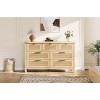 Dresser for Bedroom Rattan Chest of Dressers Tall Dresser for Closet with Drawers Boho Night Stand Large - 3 of 3