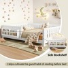 KTMBDW Floor Bed for Children,Sturdy Wood Montessori Bed Frame with Fence,Built-in bookshelf, Montessori Floor Bed for Girls and Boys - 4 of 4