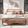 NicBex King Metal Bed Frame with Upholstered Headboard,Platform Bed with LED and Wireless Charging Station,Under-Bed Storage,Easy Assembly,Brown - 2 of 4