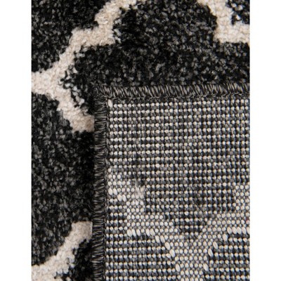 Black and Beige Trellis 9' x 12' Synthetic Area Rug