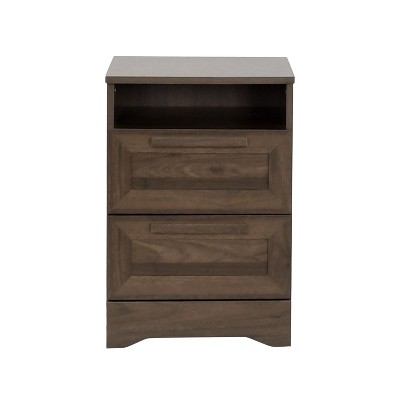 NicBex Modern Rustic Nightstand End Table with 2 Drawers and Open Shelf for Bedroom and Living Room