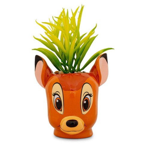 Silver Buffalo Disney Bambi 5-Inch Ceramic Mini Planter with Artificial  Succulent