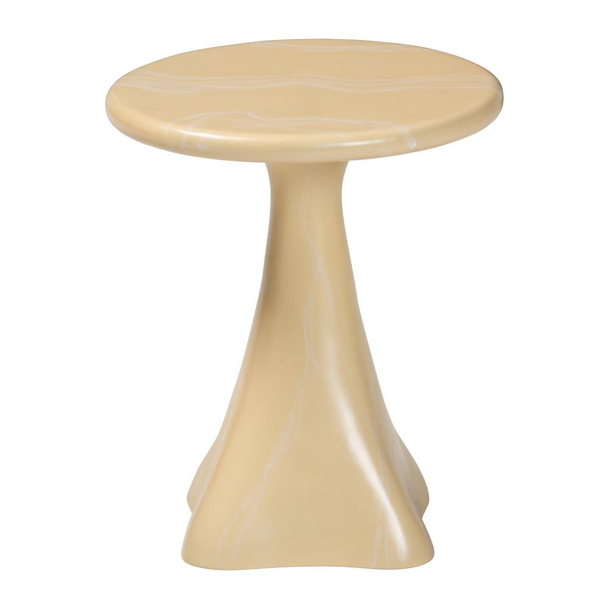 bali & pari Aponi Marbled Resin End Table Cream - thumbnail 5