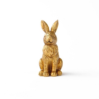 Easter Large Gold Resin Bunny Sitting - Bullseye's Playground™