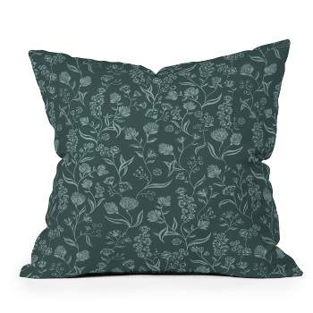 16"x16" Schatzi Brown Ingrid Floral Square Throw Pillow Green - Deny Designs