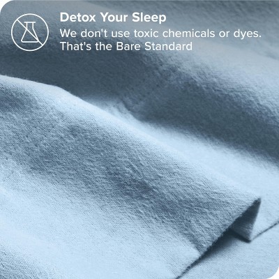 Light Blue Organic Cotton Twin Flannel Sheet Set