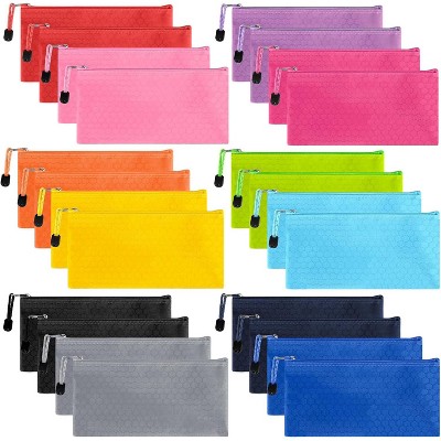 35pcs Zipper Pouches, Small Pencil Pouch Bulk, Water Resistant Pencil Case for Bill Office School Supplies