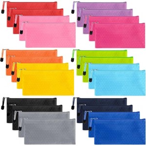 35pcs Zipper Pouches, Small Pencil Pouch Bulk, Water Resistant Pencil Case for Bill Office School Supplies - 1 of 4