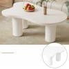 FONTOI Cloud Coffee Table with 1.5'' Thick Tabletop, Irregular Side Table with Round Edge for Living Room Apartment, White, 25.9"*15.7"*37.7" - 4 of 4