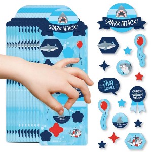 Big Dot of Happiness Shark Zone - Jawsome Shark Birthday Party Favor Kids Stickers - 16 Sheets - 256 Stickers - 1 of 4