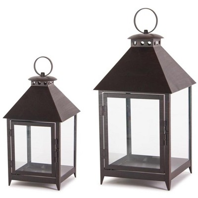 Melrose Footed Metal Lantern (Set of 2)