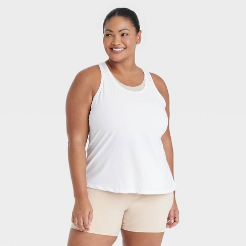 Women's Essential Racerback Tank Top - All In Motion™ White Xxl : Target