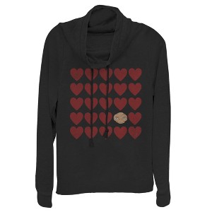 Juniors Womens E.T. the Extra-Terrestrial Valentine Alien Heart Cowl Neck Sweatshirt - 1 of 3
