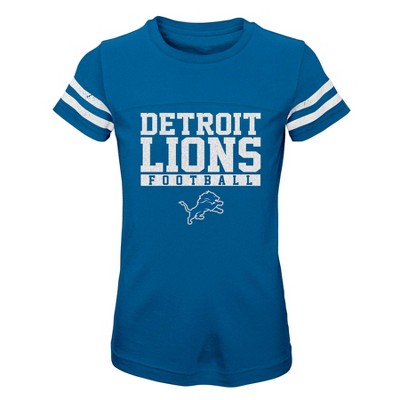 NFL Team Apparel DETROIT LIONS Blue V-Neck T-Shirt Women's Size S Small