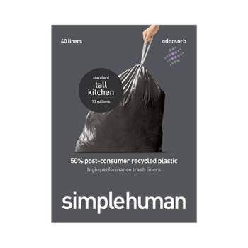Simplehuman 35l-45l 100ct Code K Custom Fit Trash Can Liner White : Target