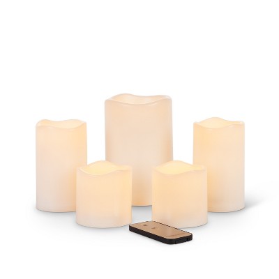 Everlasting Glow Set of 5 Indoor/Outdoor LED Candles