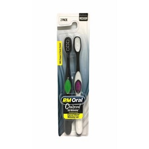 RM Oral Charcoal 360 WhiteningToothbrush, Medium Bristles, 2Ct - 1 of 3