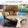 Nestfair Patio Daybed with Retractable Canopy and Rattan PE Wicker Back Loveseat Sofa Set - 4 of 4
