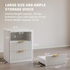 Fluted Nightstand Set of 2 with Charging Station, Bedside Table with 2 Drawers & Open Storage Space, Rounded Corners for Bedroom, Living Room - 3 of 4