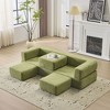 PAGED Convertible Sectional Sofa with 3 Footrests,High Rebound Foam Couch,Modern 3-Seater Chenille Floor Couch for Living Room - 3 of 4