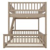 Kumasinova Full/Twin XL Over Queen Bunk Bed,Wood Bed Frame with Guardrail and Ladder,Kid Modern Bed Frame with Strong Wooden Slats for School,Bedroom - 4 of 4
