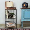 HDZNVF 30.9 in H Media Shelves, 3 Tier Record Player Stand - 3 of 4