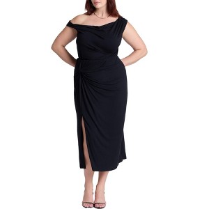 ELOQUII Women's Plus Size Twist Skirt With Slit - 1 of 4