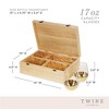 Twine Wine Bottle Gift Box - Wood Wine Box with Lid, 2 Stemless Wine Glasses, and Packing Straw - Holds 1 Standard Bottle of Champagne or Wine - 3 of 4